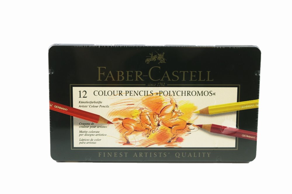 bryst Skærm forklare Faber Castell Polychromos farveblyanter i tin æske 12 stk.