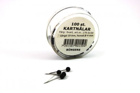 Kortnåle 100stk 19mm x 4mm - sort